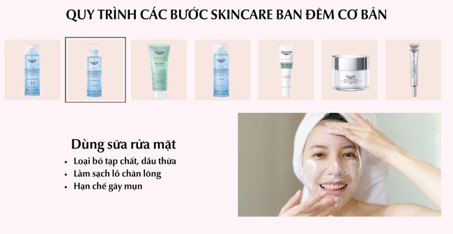 Bước 2 các bước skincare: Sử dụng sữa rửa mặt