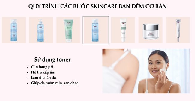 Bước 4 các bước skincare: Dùng toner/ nước hoa hồng cân bằng da