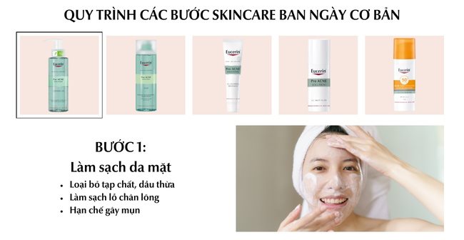 Quy trình các bước skincare ban ngày cơ bản