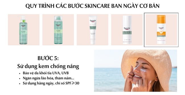 Sử dụng kem chống nắng bước skincare ngày bắt buộc