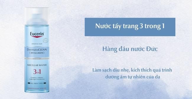 Nước tẩy trang 3 trong 1 dịu nhẹ DermatoCLEAN giúp tẩy trang cho da mụn hiệu quả